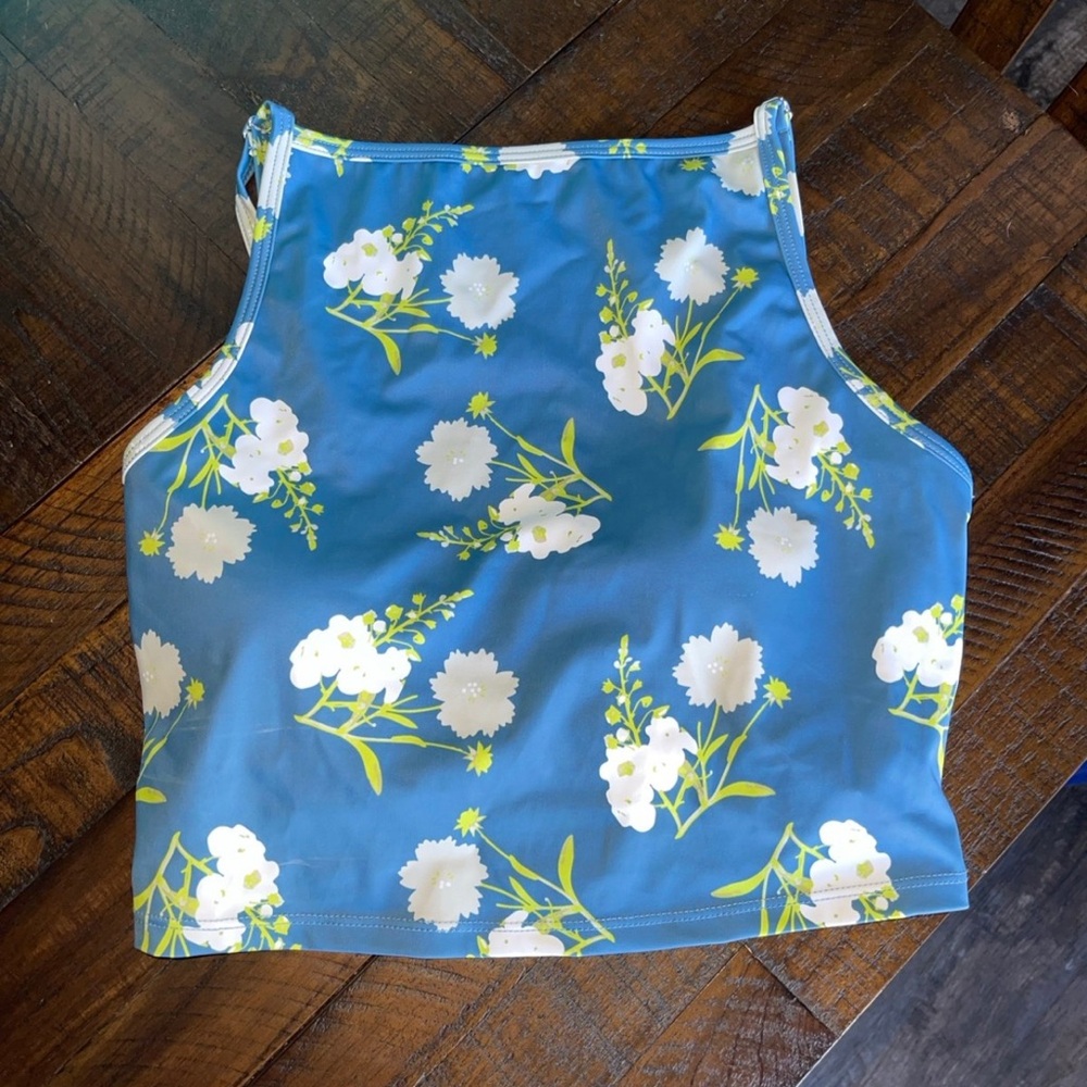 Kortni Jeane Blue Floral Bikini Top